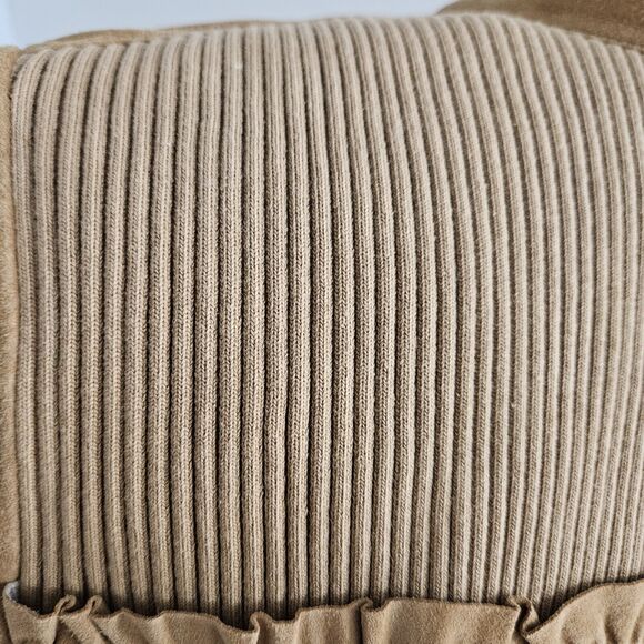 Juicy Couture Leather Knit Jacket Womens Medium Tan Camel Y2K Vintage Western - Picture 5 of 15